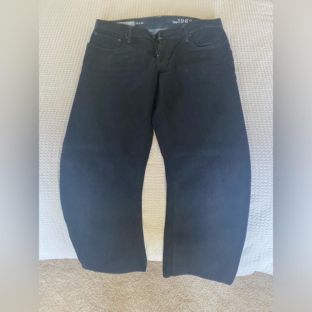 GAP 1969 Men’s Boot Cut Jeans, Color: Black, Size: 34 waist x 30 length.